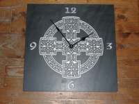 Welsh Slate Celtic Cross Clock